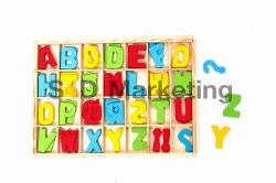 C4-4  ตัวอักษรไม้ A-Z คละสี 3x4 cm. กล่อง 56 ชิ้น  Image