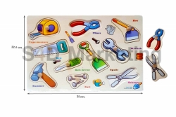   TMY735 ภาพตัดต่อรูปเครื่องมือช่างและคำศัพท์ พร้อมหมุดไม้  Image