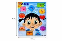  DX552 ภาพตัดต่อรูปหน้าเด็กหญิงและคำศัพท์ พร้อมหมุดพลาสติก  Image
