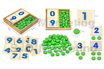 019-10B แผ่นไม้ตัวเลข 0-9 และลูกปัดหัดนับเลข Image