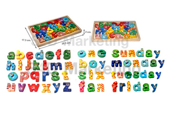 019-4F เรียนรู้ตัวอักษร a-z พิมพ์เล็ก กล่องไม้   Image