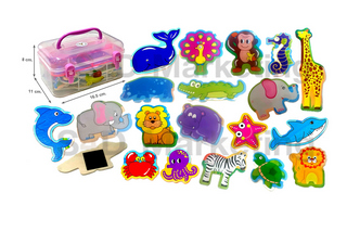 C20-3 ตัวติดแม่เหล็กรูปสัตว์ป่าและสัตว์ทะเลกล่อง 20 ชิ้น  Image
