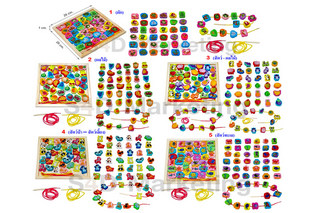 21-B17Z ชุดบล็อกไม้ร้อยเชือก 36 ชิ้น คละลาย Image