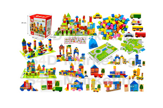 MWZ-5010 บล็อกไม้ประกอบปราสาทและสถานที่สำคัญถัง 100 ชิ้น  Image