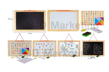  D4-4 กระดานไวท์บอร์ดและกระดานดำ 2 ด้าน ตัวอักษรแม่เหล็ก แบบแขวน  Image