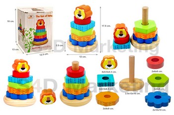 A17-18 พีระมิดสวมหลัก 6 ชิ้น รูปสิงโต   Image