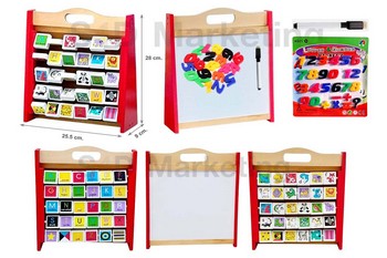  019-13A เรียนรู้คำศัพท์ภาพพลิก และกระดานไวท์บอร์ด ตัวอักษรแม่เหล็ก   Image