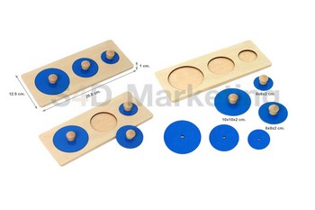  700-7 เรียนรู้บล็อกไม้ทรงกลมแม่เหล็กเรียงระดับ 3 ชิ้น  Image