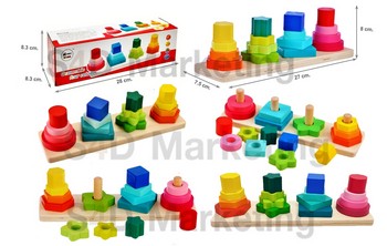  B29-14 เรียนรู้รูปทรงเรขาคณิตสวมหลัก 4 เสา ฐานสี่เหลี่ยมผืนผ้า  Image