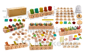  019-10C ตัวเลขแม่เหล็ก และแท่งไม้คำนวณเลข  Image