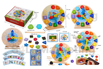  21-B5P นาฬิกากลมตัวเลขนูนรูปทรงเรขาคณิตแม่เหล็ก ขาตั้ง  Image