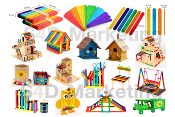 018-4 ไม้ไอศครีมคละสี DIY  Image