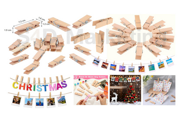 007-71 คลิ๊ปหนีบไม้ไร้สี แพ็ค 12 ชิ้น Image