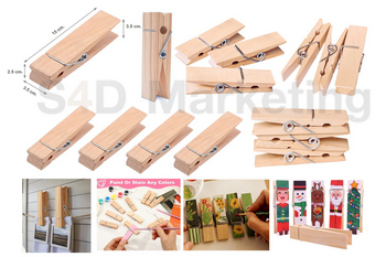 007-11 คลิ๊ปหนีบไม้ไร้สีจัมโบ้ แพ็ค 4 ชิ้น Image