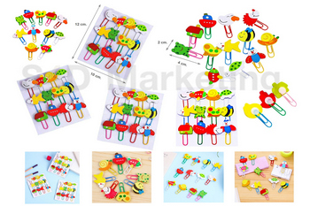 001 ลวดเสียบกระดาษสีคละลาย แพ็ค 12 ชิ้น Image