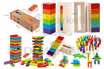 WZMM-2076 บล็อกไม้สีสันหรรษา กล่องไม้  Image