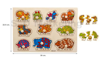 MWZ-705 ภาพตัอต่อจิ๊กซอว์คำนวณหาค่าบวก พร้อมหมุดไม้  Image