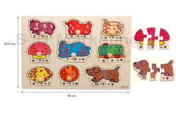  MWZ-704 ภาพตัดต่อจิ๊กซอว์คำนวณหาค่าลบ พร้อมหมุดไม้  Image