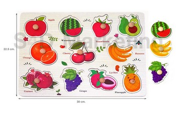  TMY726-1 ภาพตัดต่อรูปผลไม้และคำศัพท์ พร้อมหมุดไไม้   Image