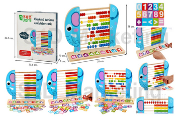  8302-5 ลูกคิดราว 10 หลัก 2 in 1 รูปช้าง   Image