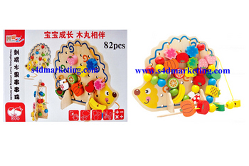  MWZ-5057 ฝึกร้อยเชือกรูปผลไม้และลูกปัดรูปเม่น 82 ชิ้น  Image