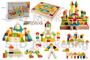   Ohye-8734-1 บล็อกไม้คละสีประกอบปราสาท 58 ชิ้น  Image