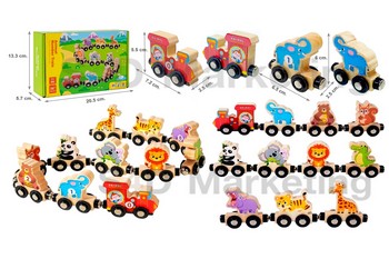 024-2A รถไฟแม่เหล็กรูปสัตว์ป่า 11 ชิ้น   Image
